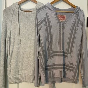 TWO White Men's Medium Cotton Sweatshirts